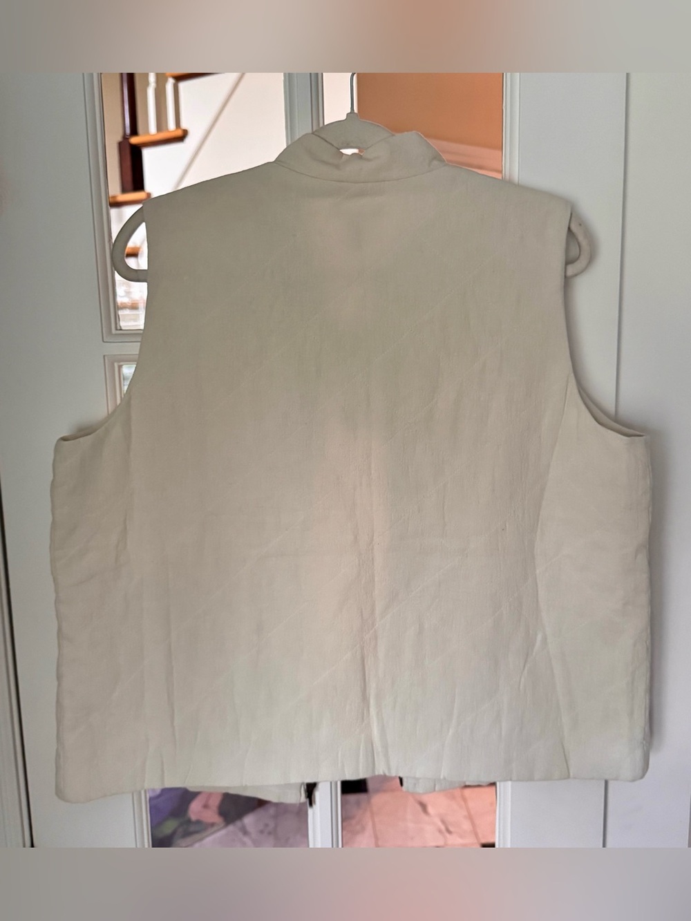 Eileen Fisher Organic Linen Cotton Crepe Quilted Vest M Quiet Luxury Minimalist - Picture 9 of 15